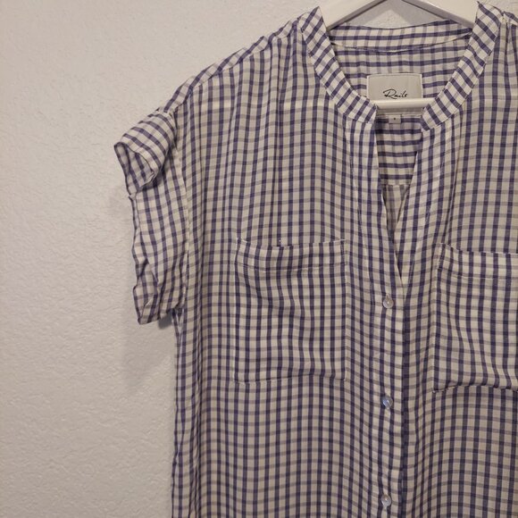 RAILS Blue & White Gingham Check Short Sleeve Button Down - Picture 7 of 10